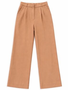 Abercrombie & Fitch High-Rise Wide-Leg Trousers in Tan